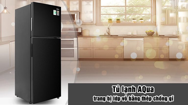 thinh-phat-Tủ lạnh AQua trang bị lớp vỏ bằng thép chống gỉ