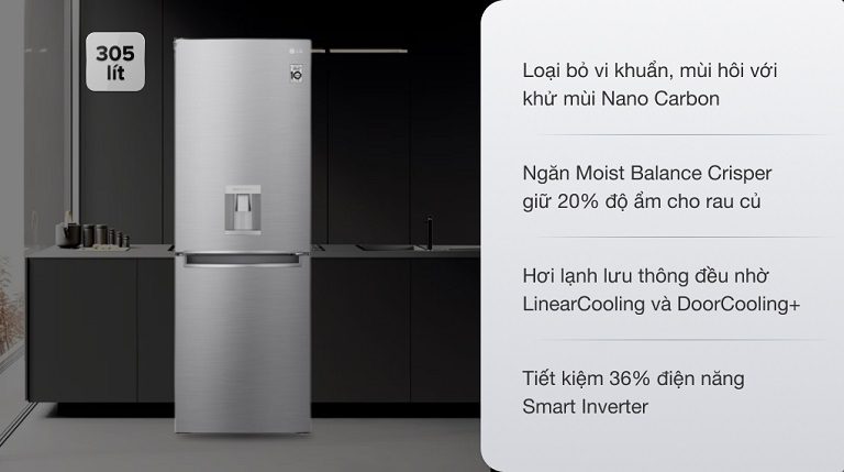 thinh-phat-Tủ lạnh LG GR-D305PS tính năng nổi bật