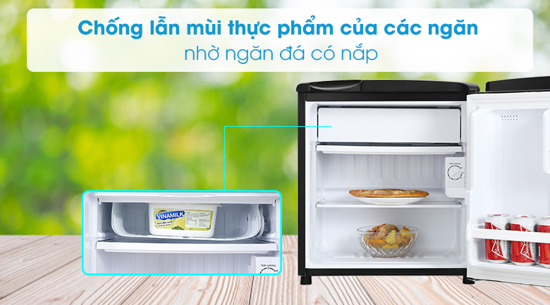 Tủ lạnh Aqua AQR-D59FA(BS) 50 lít, ngăn đã nắp riêng