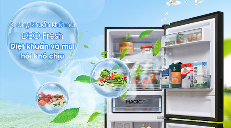 Tủ lạnh Aqua Inverter 260 lít AQR-I298EB (BS), kháng khuẩn khử mùi 