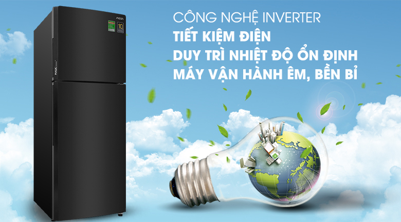 tủ lạnh Aqua AQR-T249MA(PB) Inverter 235 lít, tiết kiệm điện