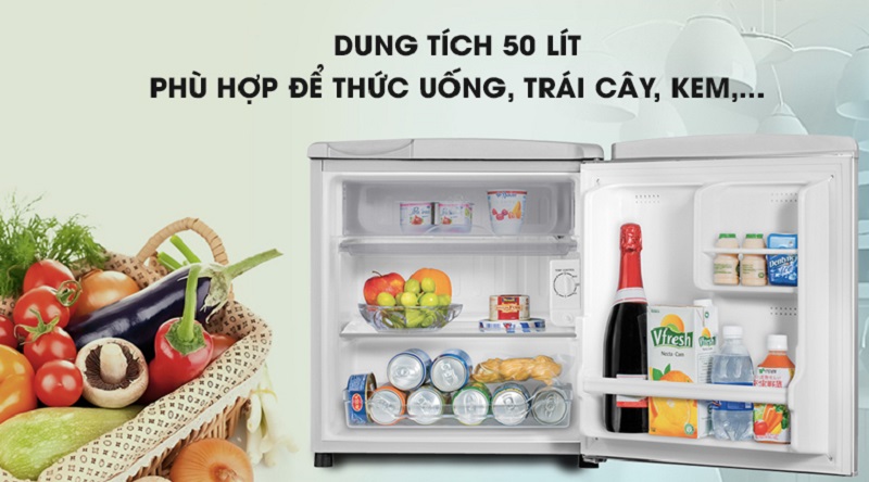 Tủ lạnh Aqua 50 lít AQR-55ER(SS), dung tích 50 lít