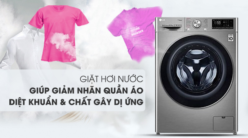 Máy giặt sấy LG FV1413H3BA giặt 13kg + sấy 8kg, giặt hơi nước 