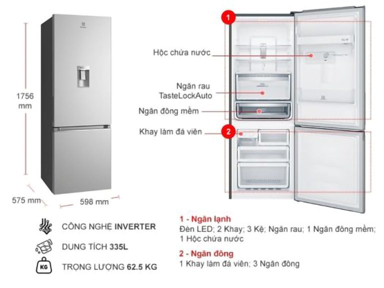thinh-phat-Tủ lạnh Electrolux EBB3742K-A dung tích
