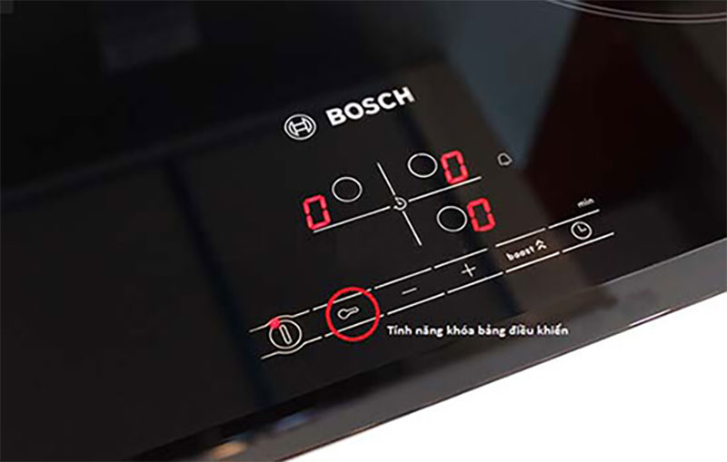 Bếp Điện Từ Vuông Bosch PIJ651FC1E, khóa an toàn