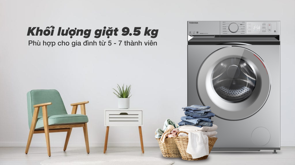 Máy giặt Toshiba 9.5 kg TW-BL105A4V(SS), 9,5kg