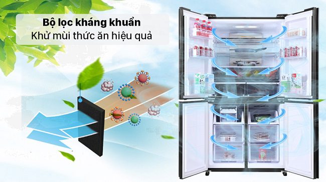 Tủ lạnh Sharp Inverter 525 lít SJ-FX600V-SL, kháng khuẩn