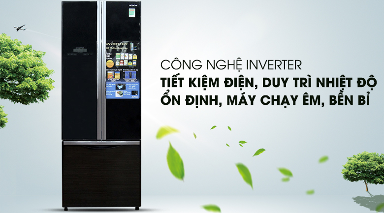 Tủ lạnh Hitachi Inverter 382 lít R-FWB475PGV2 (GBK), inverter tiết kiệm điện