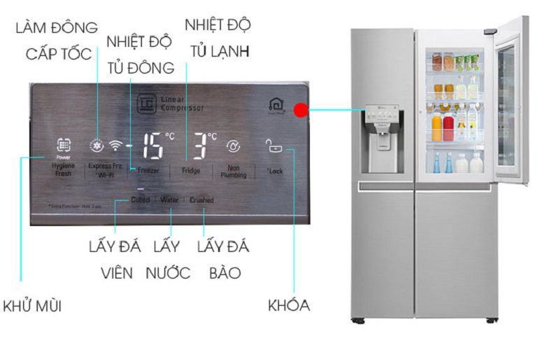 thinh-phat-Tủ lạnh LG Bảng điều khiển cảm ứng tiện lợi
