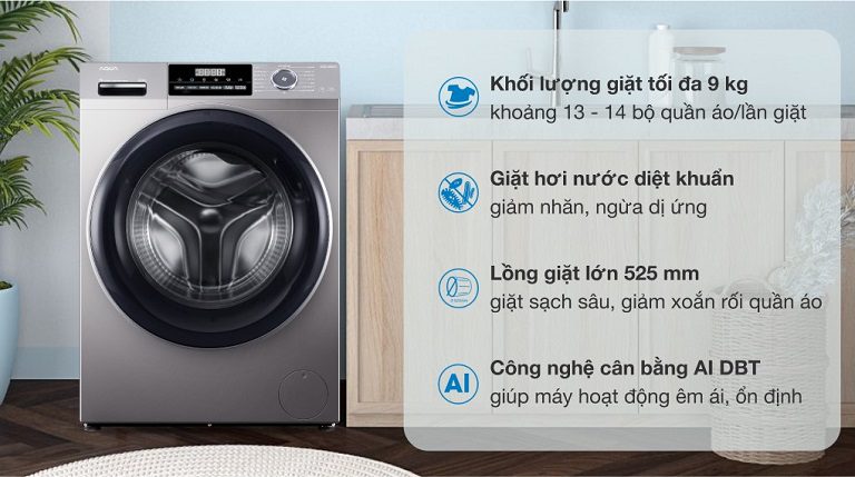thinh-phat-Máy giặt AQua AQD-A902GS thiết kế tinh tế