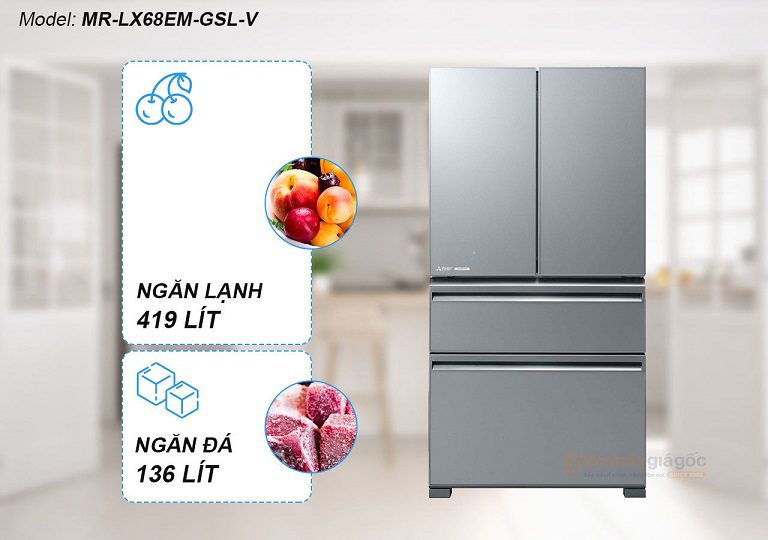 thinh-phat-Tủ lạnh Mitsubishi MR-LX68EM-GSL thiết kế