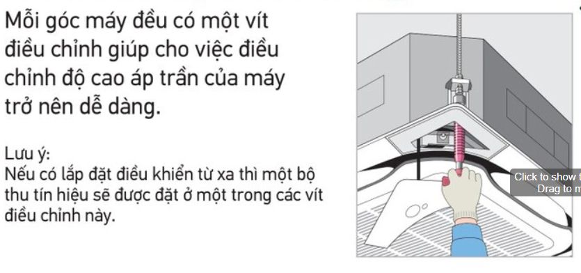 Mỗi góc máy đều được thiết kế riêng 1 vít hỗ trợ điều chỉnh lắp đặt thuận tiện 
