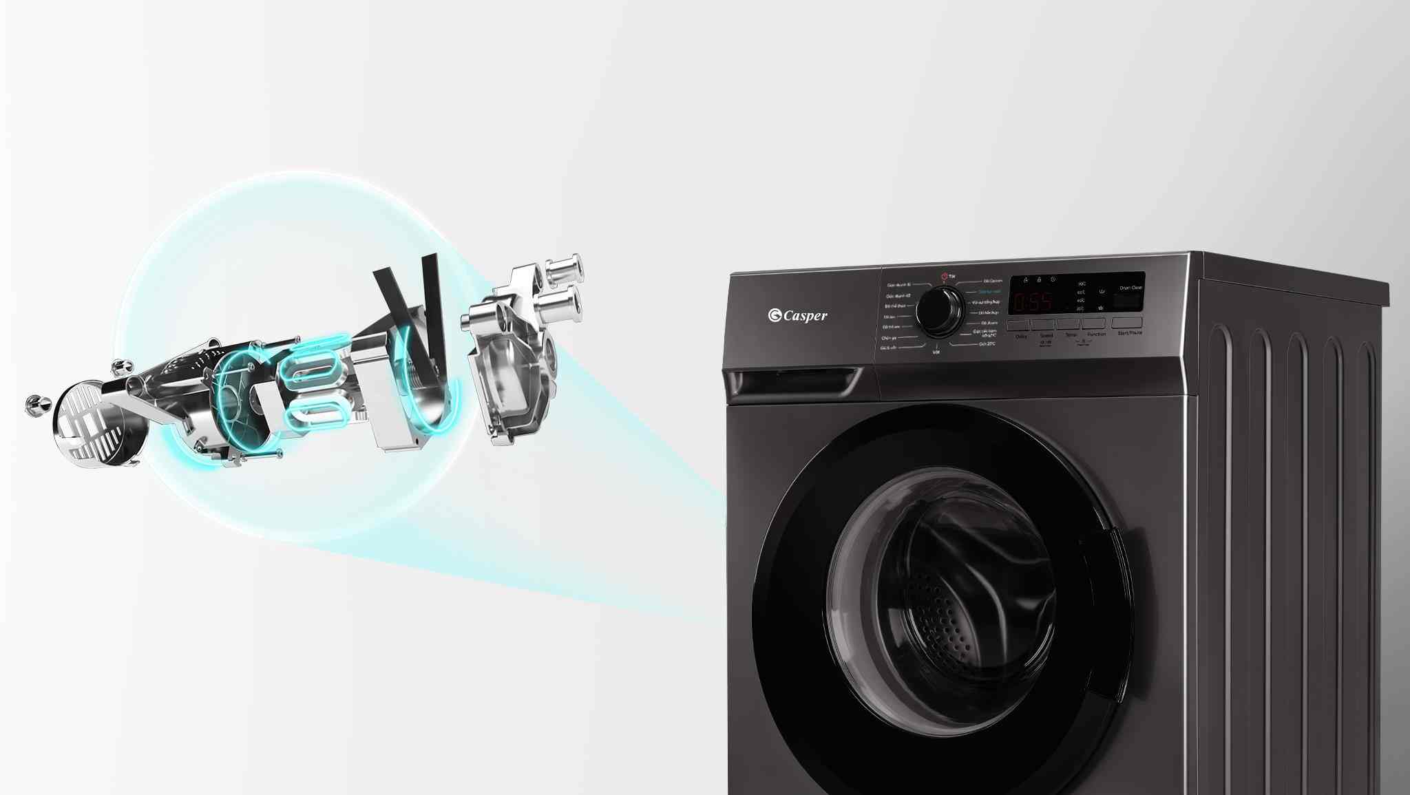 thinh-phat-Luồng nước từ dưới lên chống va chạm quần áo vào mâm giặt