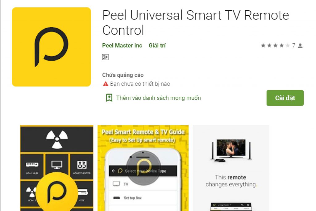 thinh-phat-ứng dụng Peel Universal Smart TV Remote Control