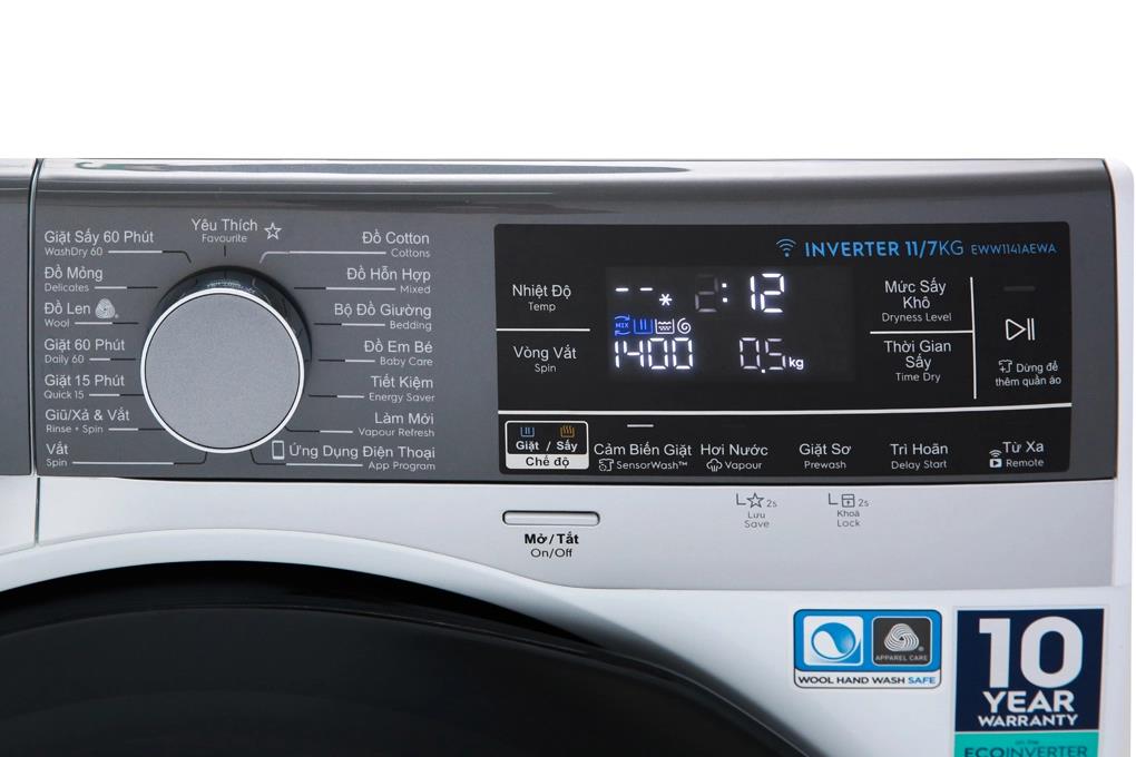 thinh-phat-Chương trình giặt trên máy sấy quần áo Electrolux