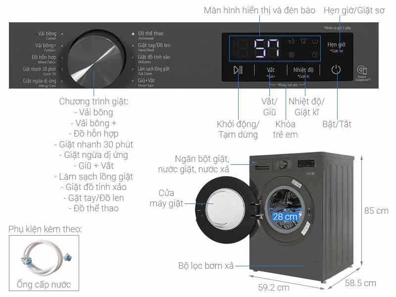 thinh-phat-Giới thiệu về Máy giặt LG FB1209S6M Inverter 9 kg [2024]