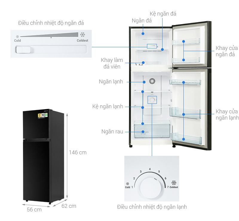 Thông tin chung về tủ lạnh Hitachi Inverter 210 lít HRTN5230MUVN