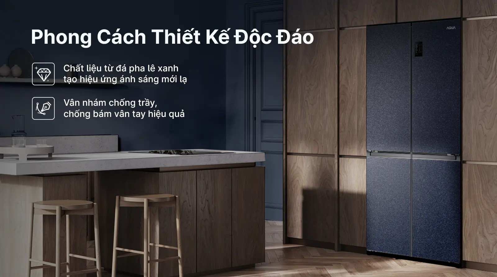 thinh-phat-Thiết kế tủ lạnh Aqua Inverter 469 lít AQR-M532XA(CBC)