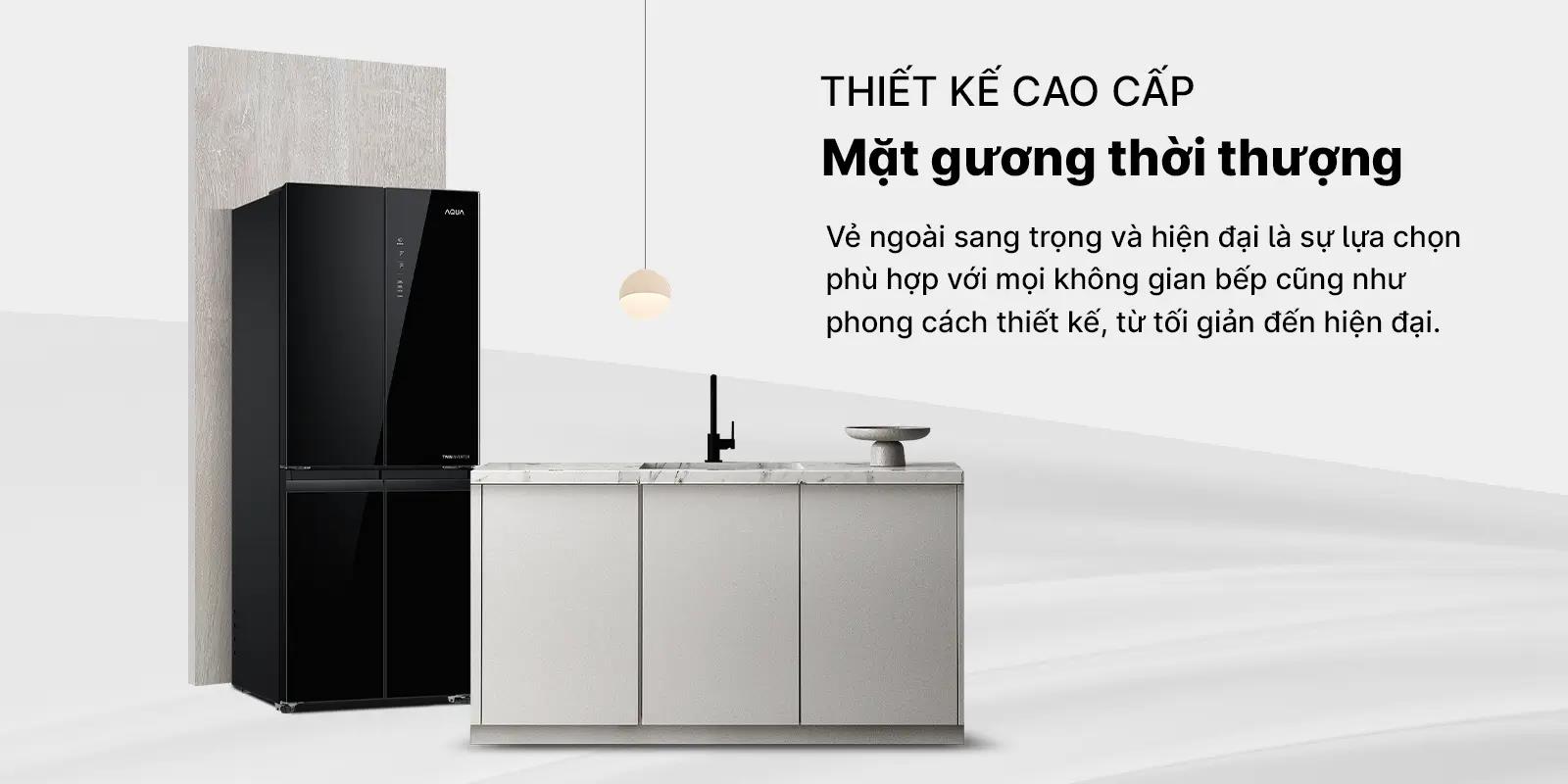thinh-phat-Tổng quan thiết kế tủ lạnh Aqua AQR-M466XA(GB)