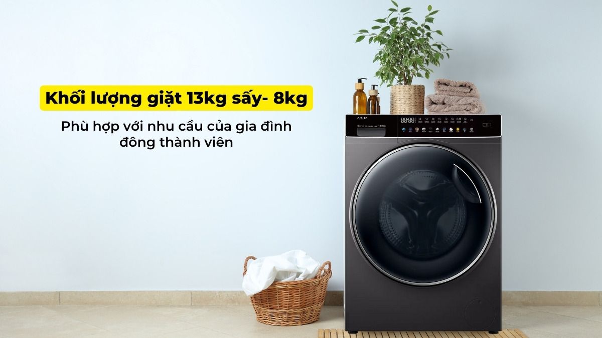 Thiết kế máy giặt sấy Aqua AQD-DH1300H PS
