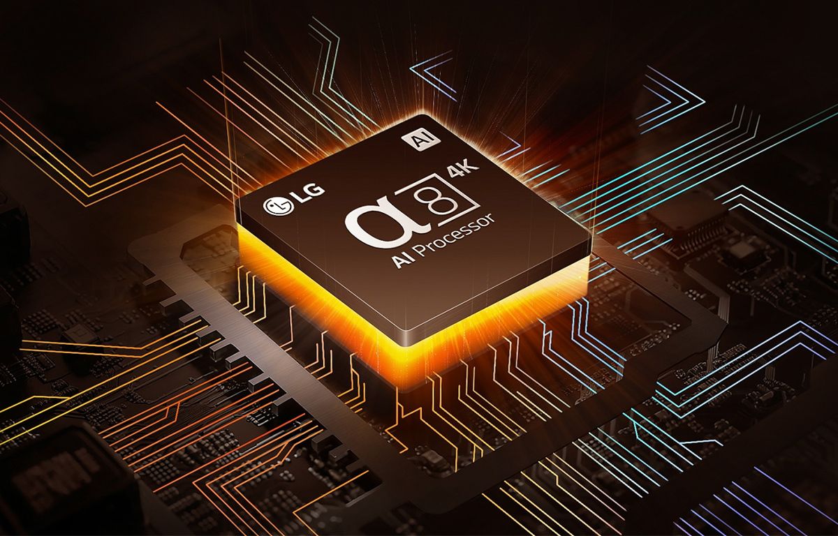 Bộ vi xử lý α8 AI 4K hiện đại cung cấp các thuật toán tự động tối ưu hình ảnh, âm thanh