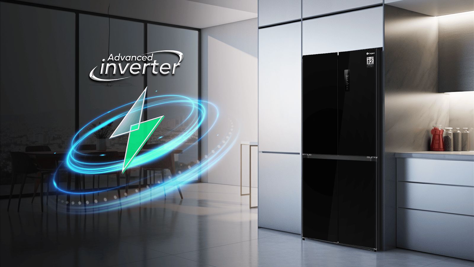 Máy nén Advanced inverter sẽ tự động phân tích, điều chỉnh hiệu suất làm lạnh