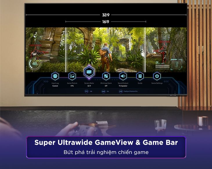 Super Ultra Wide Game View và Game Bar có thể chỉnh được tỉ lệ màn hình khi chơi điện tử