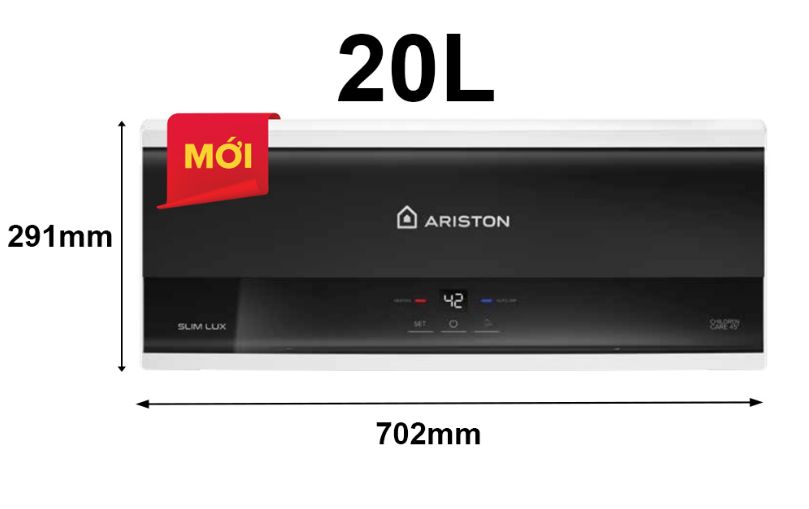 Ariston SLIM3 20 LUX VN sở hữu thiết kế cực kỳ sang trọng và hiện đại, cùng tone màu đen thanh lịc