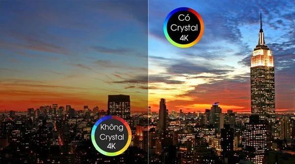 Trang bị độ phân giải 4K, cùng bộ xử lý Crystal mang đến hình ảnh sắc nét