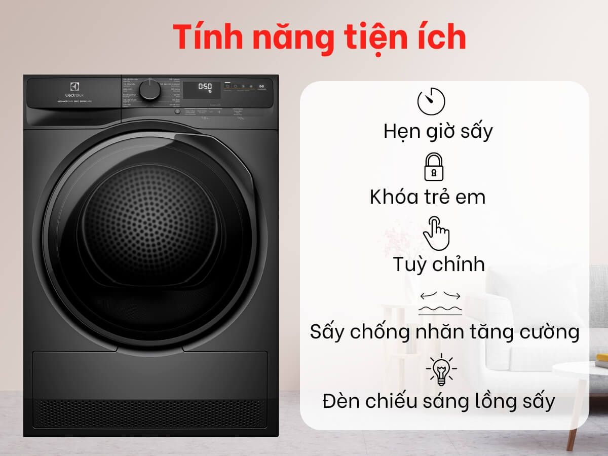 Electrolux EDH803J5SC được trang bị nhiều tiện ích thông minh