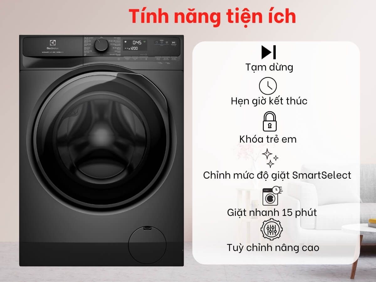 Electrolux EWF1143R7SC sở hữu nhiều tiện ích thông minh