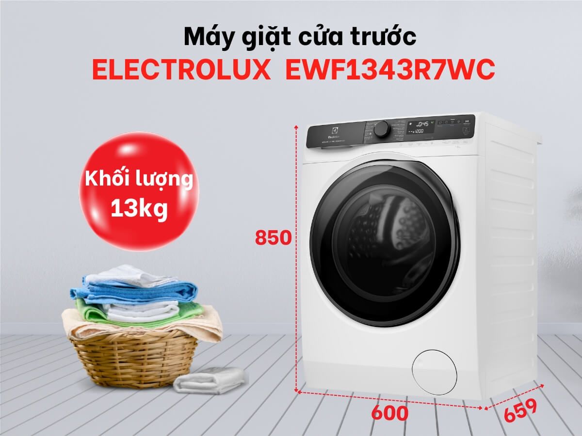 Tổng quan về máy giặt Electrolux EWF1343R7WC 13kg inverter