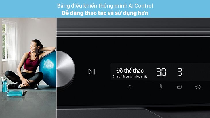 Bảng điều khiển AI Control có khả năng phân tích và đề xuất chế độ giặt cực kỳ thông minh