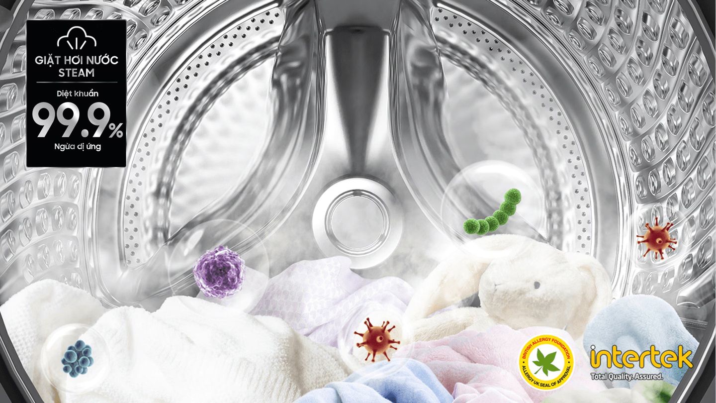 Công nghệ Hygiene Steam diệt khuẩn lên đến 99,9%