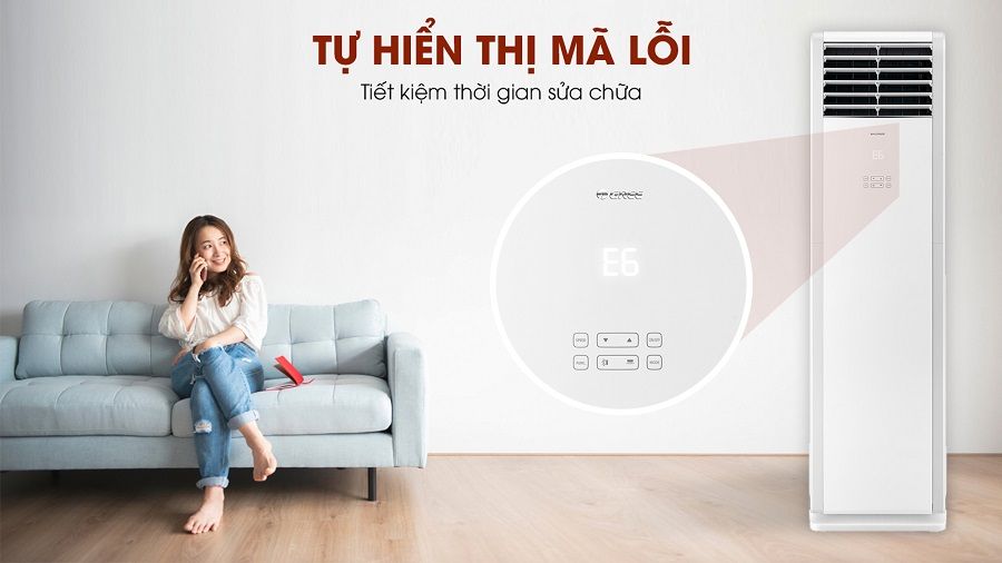 Màn hình LED hiển thị đã được trang bị bộ vi xử lý thông minh, tự hiển thị mã lỗi