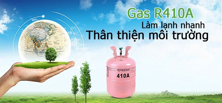 Dòng Gas R410A được sử dụng trên chiếc điều hòa tủ đứng Gree GVH24AMXF-K3NTC7A