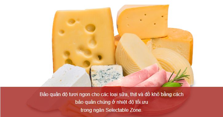 Lựa chọn 0 độ C để bảo quản sữa, thịt... 