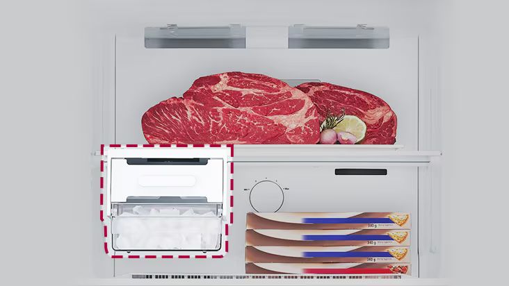 Tủ lạnh 2 cánh LG LTB33BLG được trang bị hệ thống làm đá di động