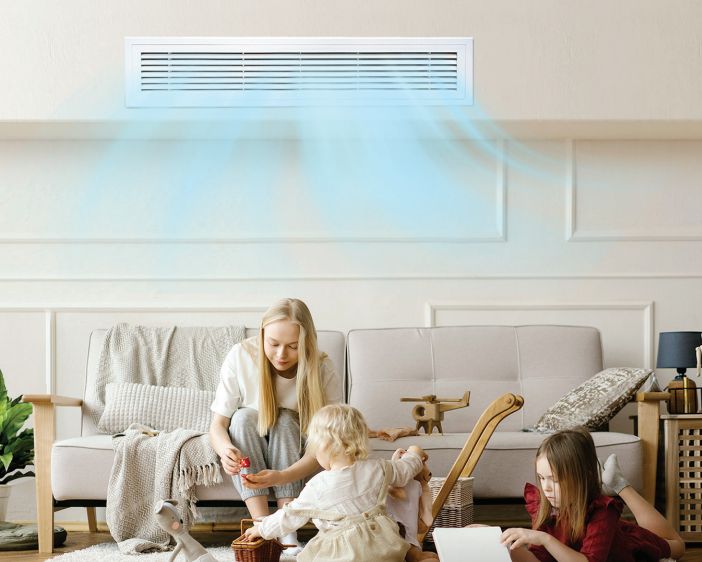 Điều hòa nối ống gió Midea có thiết kế hiện đại, dàn lạnh được lắp đặt hoàn toàn âm trần