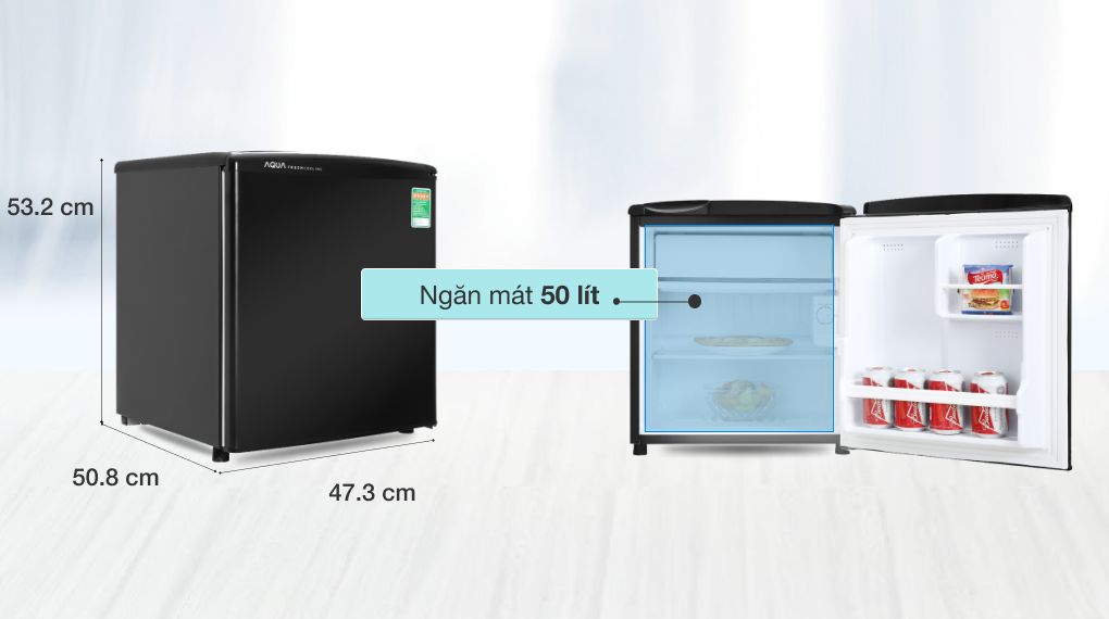 Tủ lạnh 50 lít có thiết kế nhỏ gọn với vẻ ngoài hiện đại