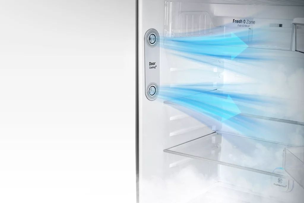 Door Cooling là công nghệ làm lạnh từ cửa tủ,  đảm bảo thực phẩm được làm lạnh nhanh chóng