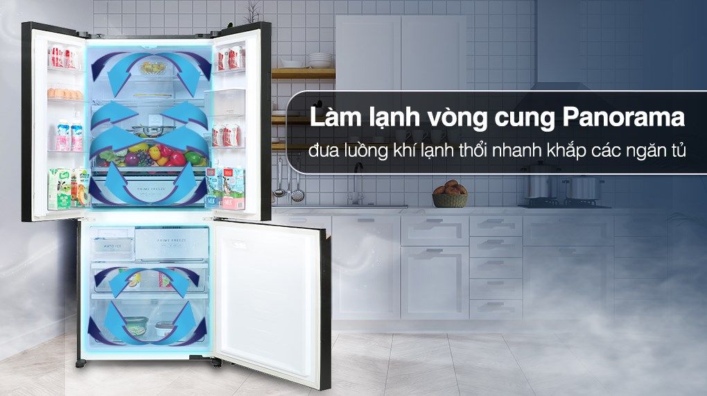 Công nghệ làm lạnh đa chiều phân bổ khí lạnh tới khắp mọi vị trí bên trong tủ