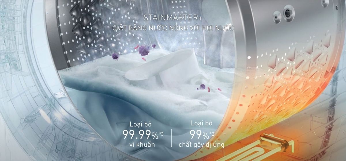 Công nghệ giặt bằng hơi nước StainMaster+
