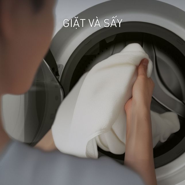 Tổng kho điều hòa, điện máy miền Bắc tại Hà Nội Thuận tiện cho việc giặt, sấy trong cùng 1 lồng giặt