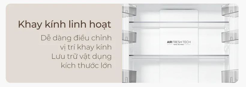 Khay kính có thể điều chỉnh độ cao linh hoạt