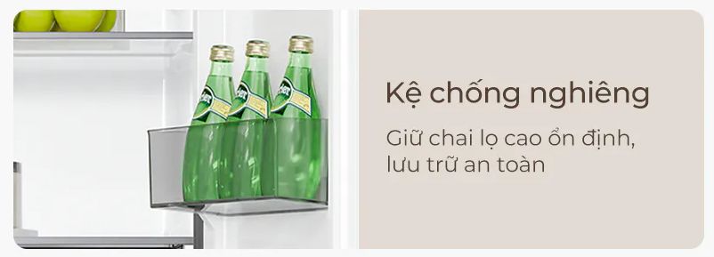 Hệ thống kệ chống nghiêng ở các khu vực cánh tủ
