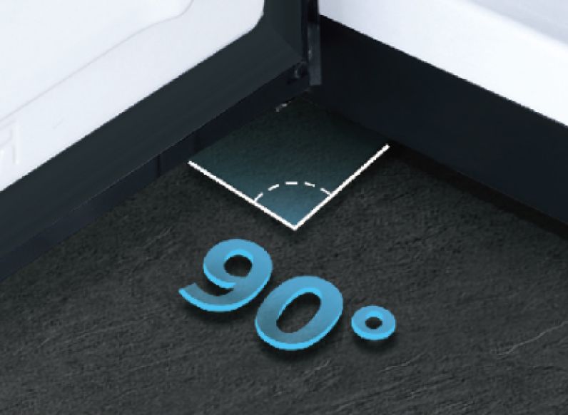 Cửa tủ được thiết kế với góc mở 90 độ