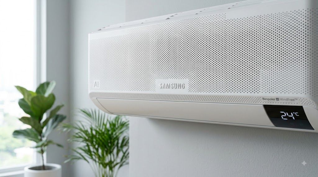 Dàn lạnh Samsung Bespoke AI WindFree với mặt nạ 23.000 lỗ vi khí làm mát êm ái