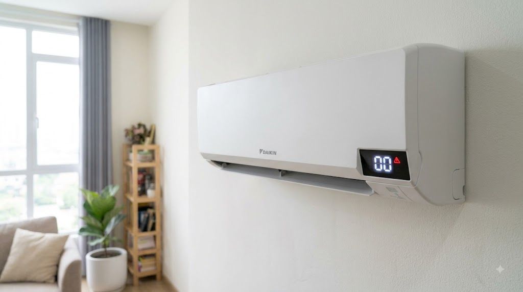 Màn hình điều hòa Daikin Inverter hiển thị mã lỗi 00 trên dàn lạnh