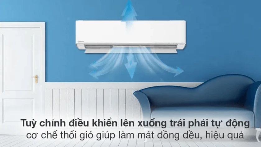 Điều hòa Panasonic Air Conditioner treo tường trong phòng khách hiện đại